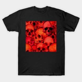 Tiling Red Skull Pattern - Blood and Gore T-Shirt